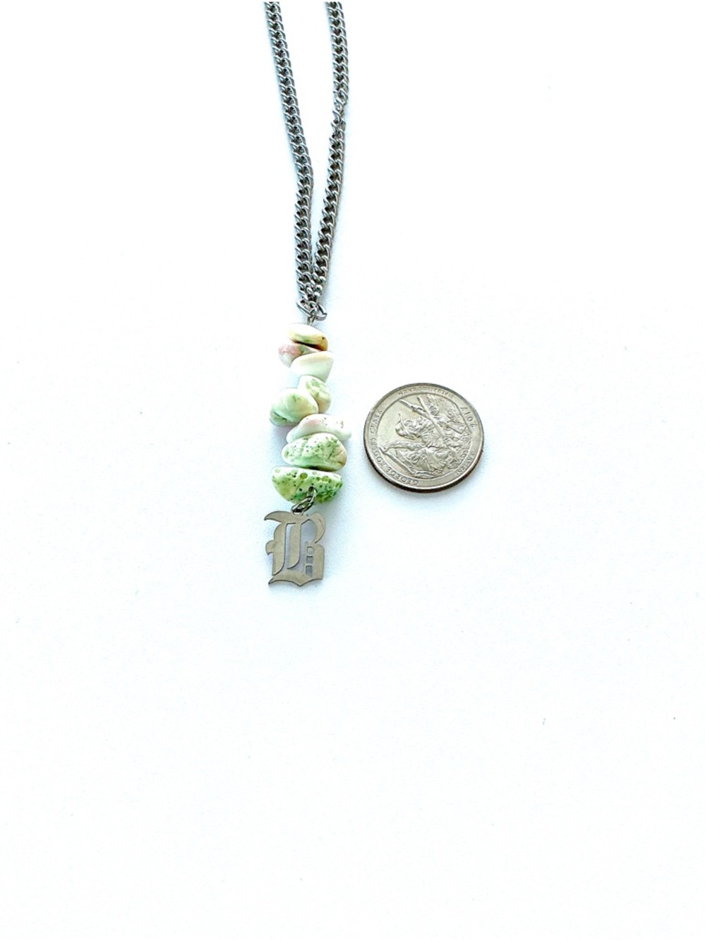 🆕 “B” Old English Letter Pendant Necklace-Stainless Steel - Picture 3 of 3
